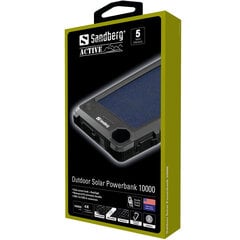 Sandberg Outdoor Solar Powerbank, 10000 мАч цена и информация | Зарядные устройства Power bank | pigu.lt