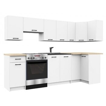 Virtuvinių spintelių komplektas NORE Oliwia 3 m, baltas kaina ir informacija | Virtuvės baldų komplektai | pigu.lt