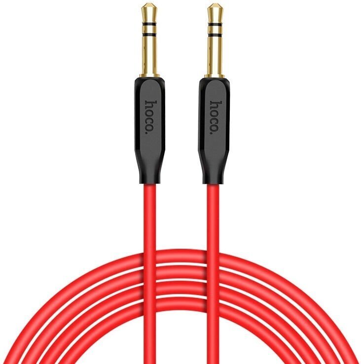 Hoco UPA11 AUX Audio Cable 3.5 mm -> 3.5 mm 1m Red цена и информация | Kabeliai ir laidai | pigu.lt