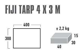 Тент-парус Fiji Tarp солнцезащитный, серый, ТМ High Peak, 4x3 м цена и информация | Зонты, маркизы, стойки | pigu.lt