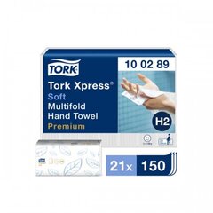 Салфетки для рук Tork 100289 XPRESS PREMIUM ZZ SOFT H2, упаковка из 21 пакетика по 150 листов цена и информация | Туалетная бумага, бумажные полотенца | pigu.lt