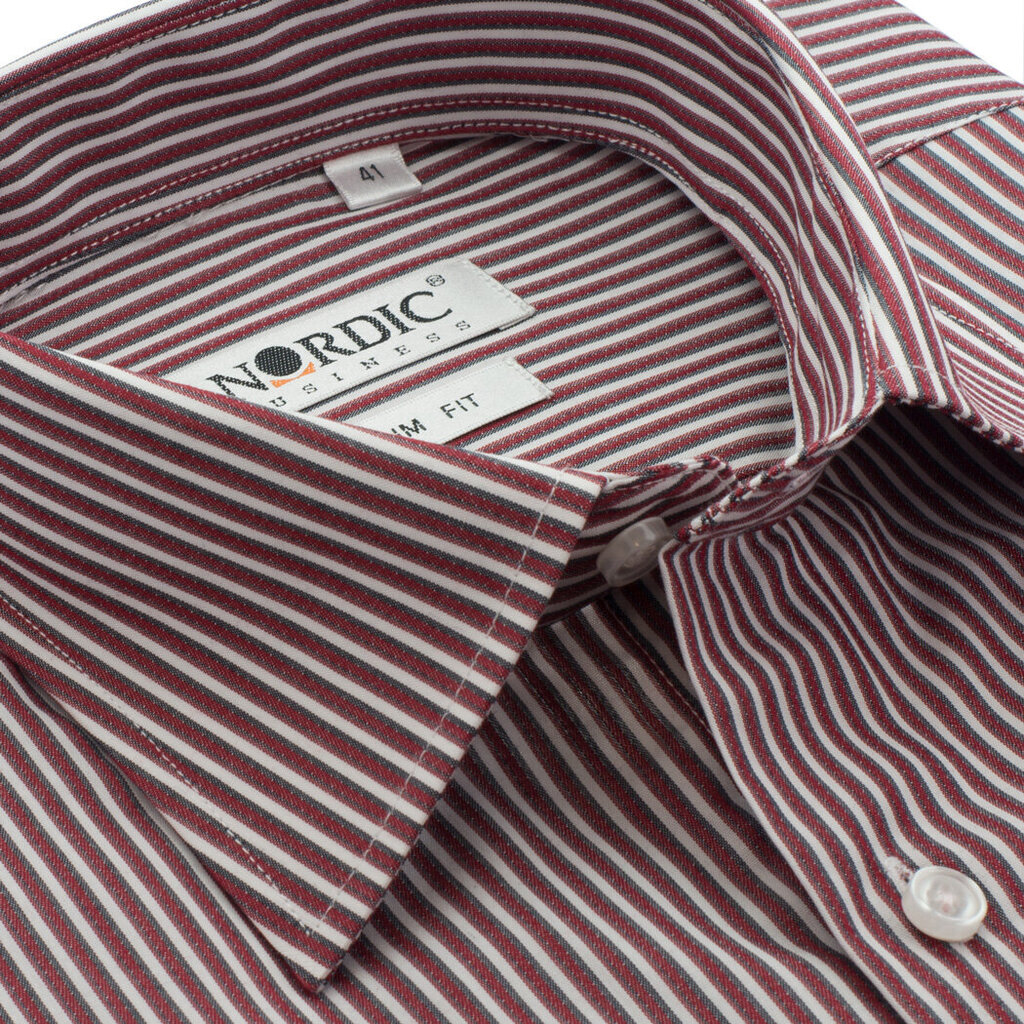 Dryžuoti marškiniai vyrams Nordic, raudoni kaina ir informacija | Vyriški marškiniai | pigu.lt