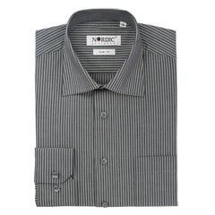 Dryžuoti marškiniai vyrams Nordic, pilki kaina ir informacija | Vyriški marškiniai | pigu.lt