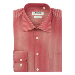 Dryžuoti marškiniai vyrams Nordic, raudoni kaina ir informacija | Vyriški marškiniai | pigu.lt