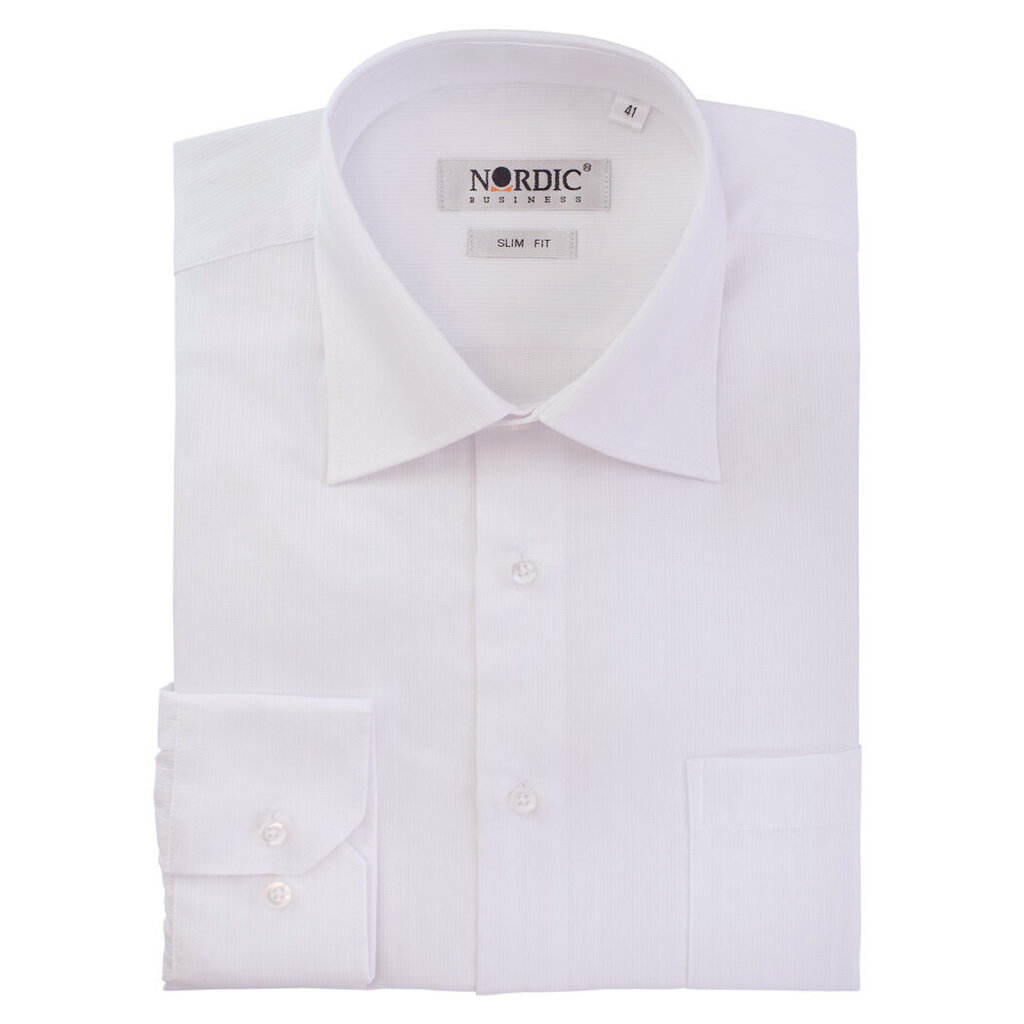 Vienspalviai marškiniai vyrams Nordic, balti kaina ir informacija | Vyriški marškiniai | pigu.lt