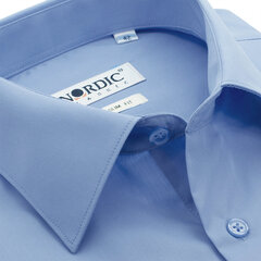Однотонная мужская рубашка NORDIC, приталенный силуэт с длинным рукавом цена и информация | Мужские рубашки | pigu.lt