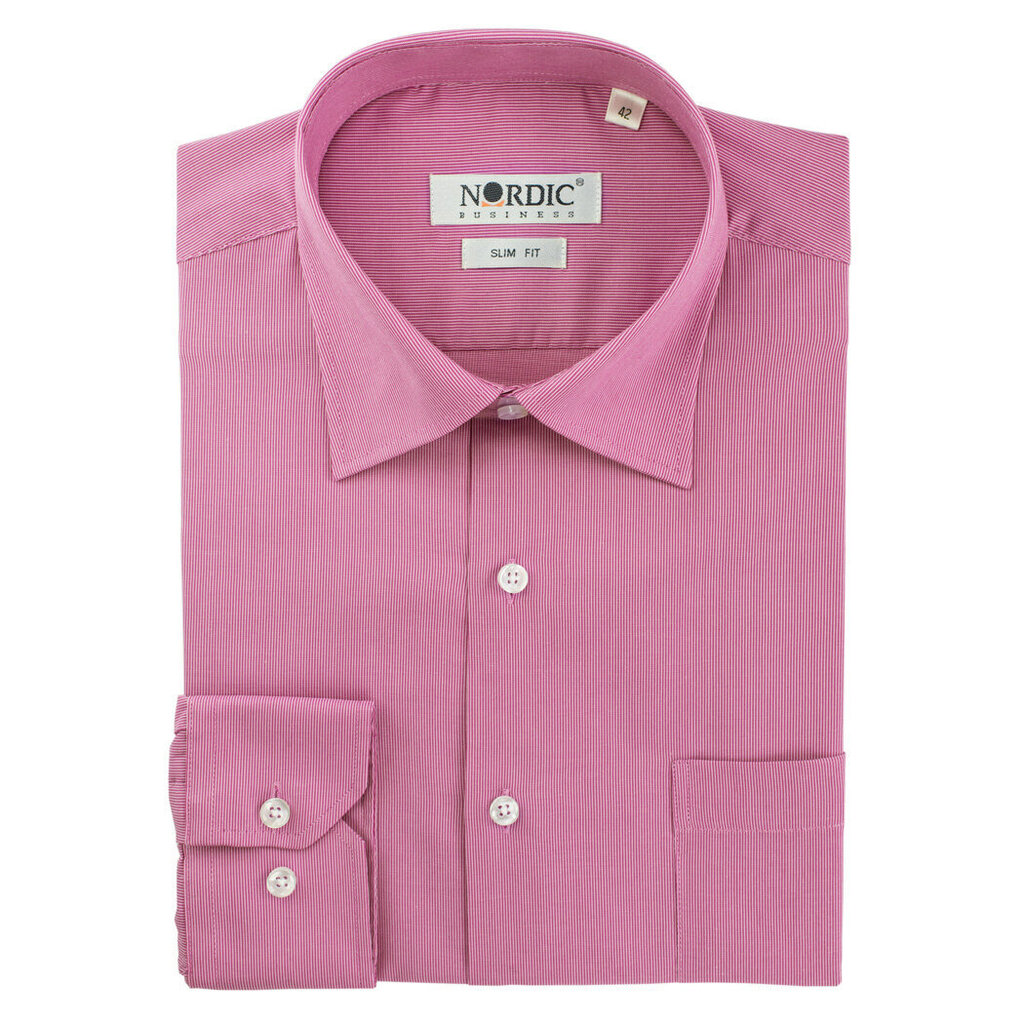Dryžuoti marškiniai vyrams Nordic, rožiniai kaina ir informacija | Vyriški marškiniai | pigu.lt