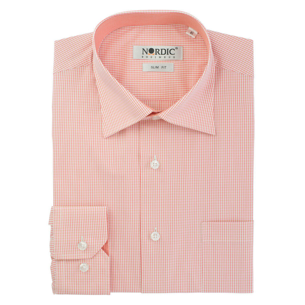 Dryžuoti marškiniai vyrams Nordic, rožiniai kaina ir informacija | Vyriški marškiniai | pigu.lt