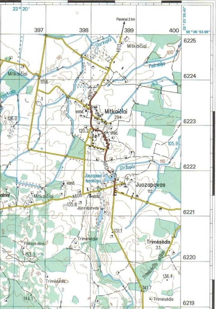 Topografinis žemėlapis, Naujoji Akmenė 45-49/65-69, M 1:50000 kaina ir informacija | Žemėlapiai | pigu.lt