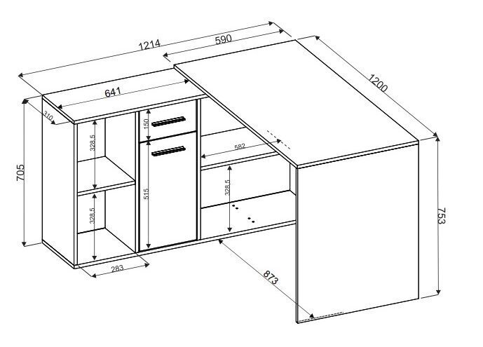 Rašomasis stalas Adrk Furniture Saulo, baltas/pilkas kaina ir informacija | Kompiuteriniai, rašomieji stalai | pigu.lt