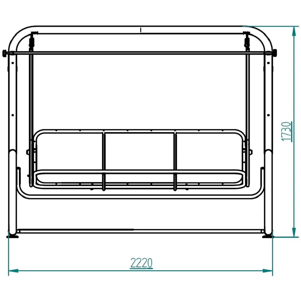 Išskleidžiamos sūpynės su staliukais Venezia Lux G037-03LB, žalios/baltos kaina ir informacija | Lauko sūpynės | pigu.lt