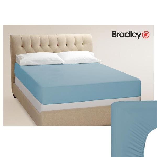 Bradley Trikotažinė paklodė su guma, 160 x 200 cm, mėlyna kaina ir informacija | Paklodės | pigu.lt