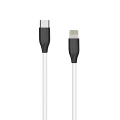 Силиконовый кабель USB Type-C - Lightning (белый, 1 м) цена и информация | Кабели для телефонов | pigu.lt