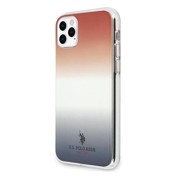 US Polo USHCN65TRDGRB, skirtas iPhone 11 Pro Max, raudonas/mėlynas kaina ir informacija | Telefono dėklai | pigu.lt