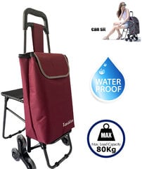 Vežimėlis - krepšys su ratukais ir kėde, tinkantis laiptams Tavalax kaina ir informacija | Pirkinių krepšiai | pigu.lt