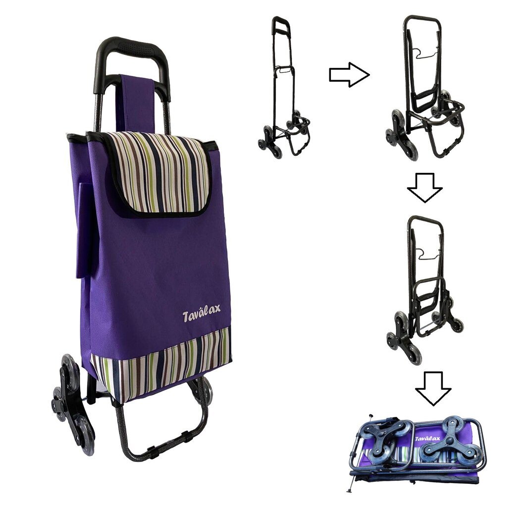 Vežimėlis - krepšys su ratukais, tinkantis laiptams, sulankstomas Tavalax  kaina | pigu.lt