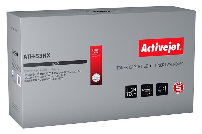 Toneris "Activejet ATH-53NX" (HP, HP 53X Q7553X / Canon CRG-715H) skirtas lazeriniams spausdintuvams HP / Canon, 7900 psl, juoda kaina ir informacija | Kasetės lazeriniams spausdintuvams | pigu.lt