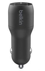 Зарядное устройство Belkin Dual USB-A Car Charger 24W BOOST  цена и информация | Зарядные устройства для телефонов | pigu.lt