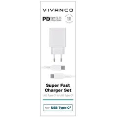 Vivanco charger USB-C 3A 1.2m, white (60811) kaina ir informacija | Laidai telefonams | pigu.lt