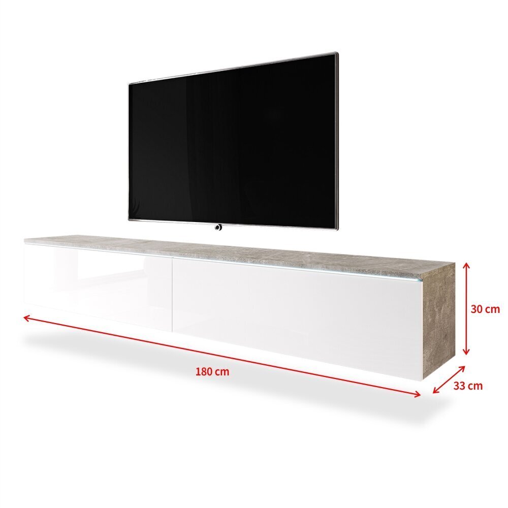 TV staliukas Selsey Kane LED, pilkas/baltas kaina ir informacija | TV staliukai | pigu.lt