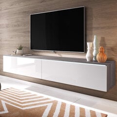 ТВ столик Selsey Kane LED, темно-коричневый/белый цена и информация | Тумбы под телевизор | pigu.lt