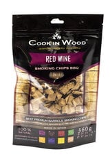 Raudono vyno statinių rūkymo drožlės, Cook In Wood, Red Wine BBQ chips, 360g kaina ir informacija | Rūkyklos, priedai | pigu.lt