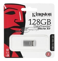 Kingston 128GB DTMicro USB3.1/3.0 Type-A цена и информация | USB накопители | pigu.lt