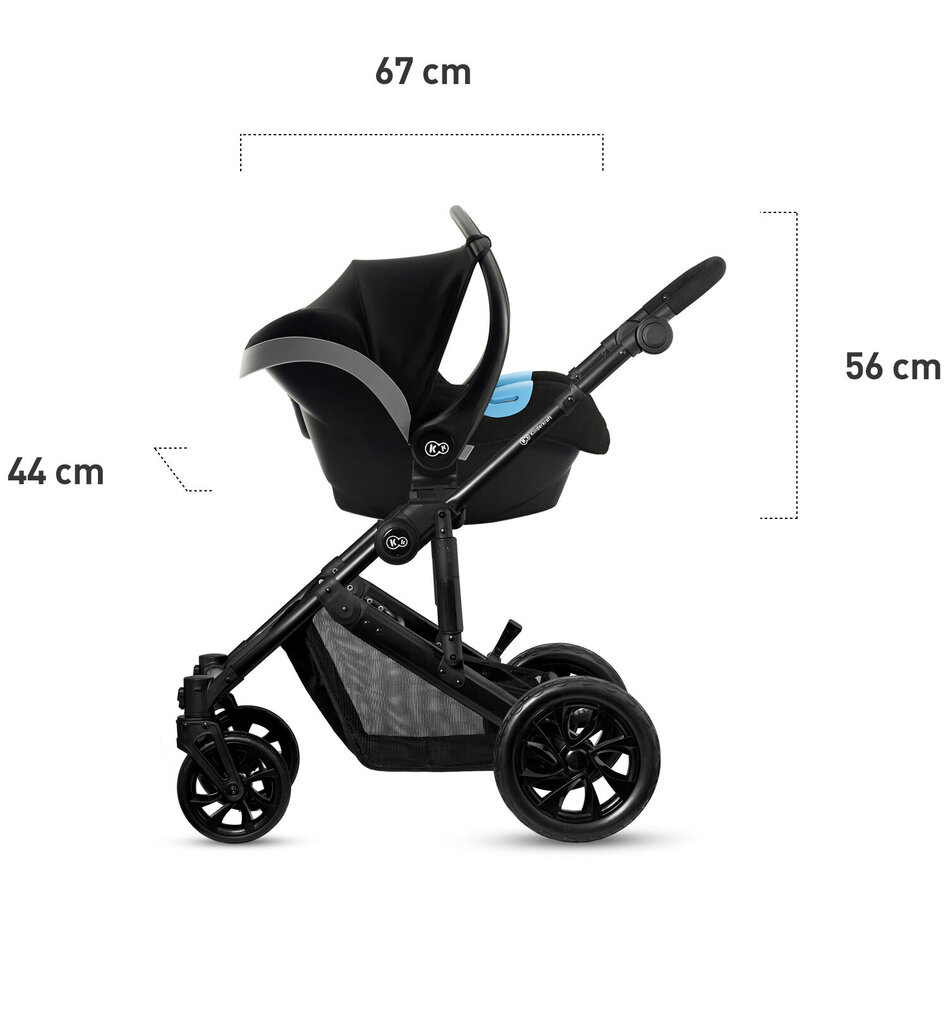 Universalus vežimėlis Kinderkraft Prime Lite 3in1, black цена и информация | Vežimėliai | pigu.lt