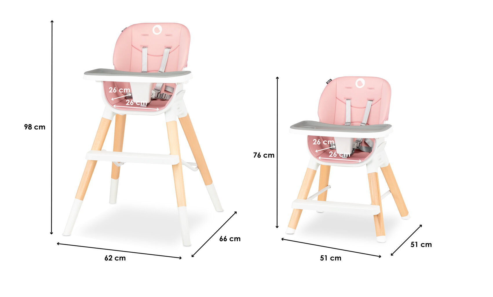Maitinimo kėdutė Lionelo Mona, Bubblegum kaina ir informacija | Maitinimo kėdutės | pigu.lt