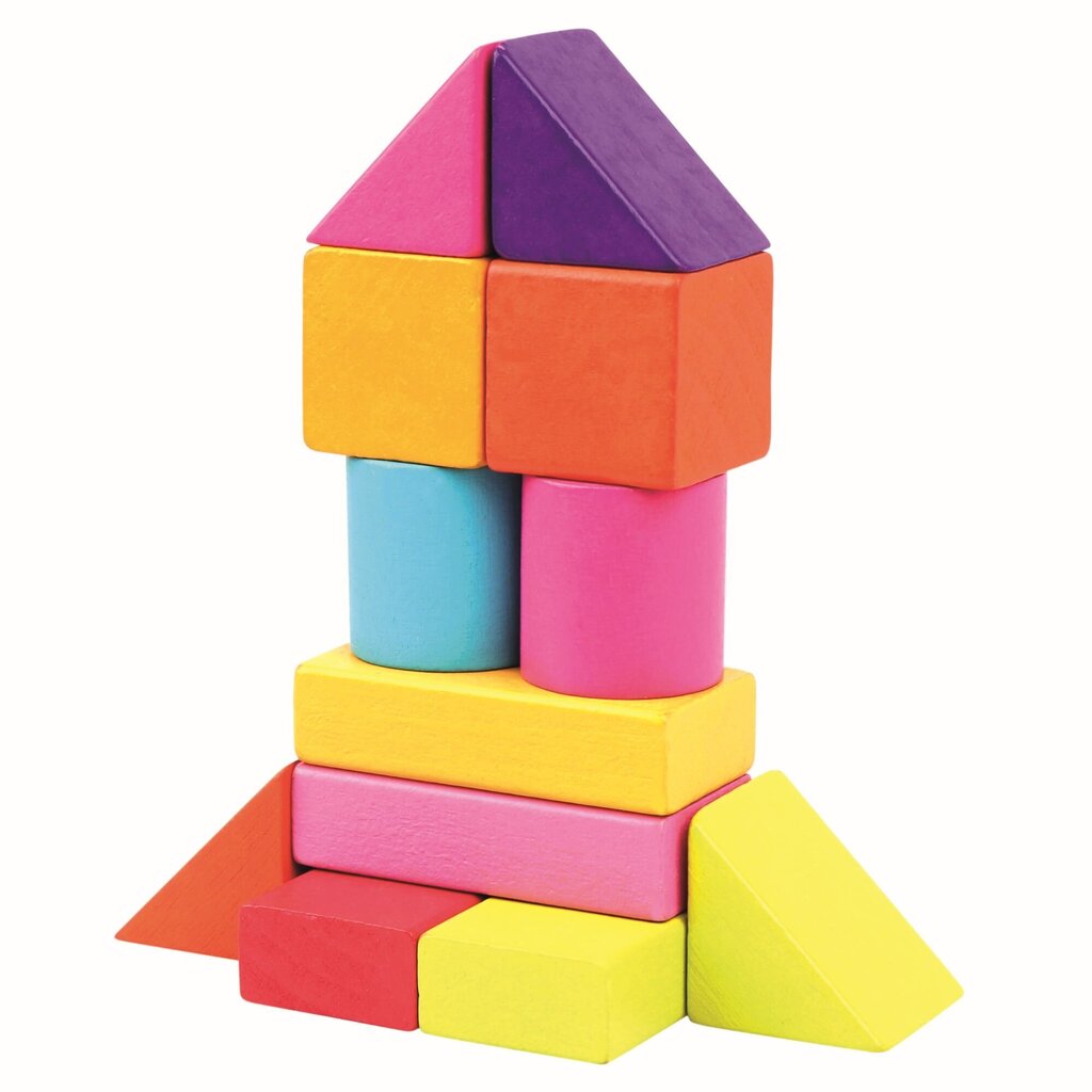 Medinės spalvotos kaladėlės Bino, 100 vnt. kaina ir informacija | Žaislai kūdikiams | pigu.lt