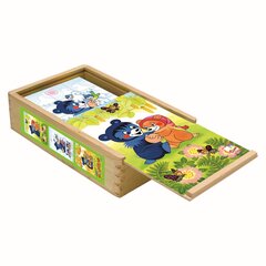 Деревянные кубики Bino Медведь, 15 д. цена и информация | Развивающие игрушки | pigu.lt