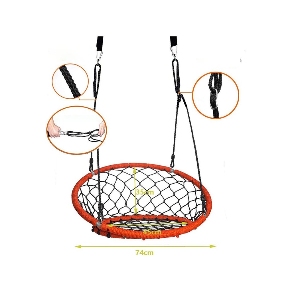 Vaikiškos sūpynės „Gandro lizdas“ 74 cm (raudonos) kaina ir informacija | Sūpynės | pigu.lt