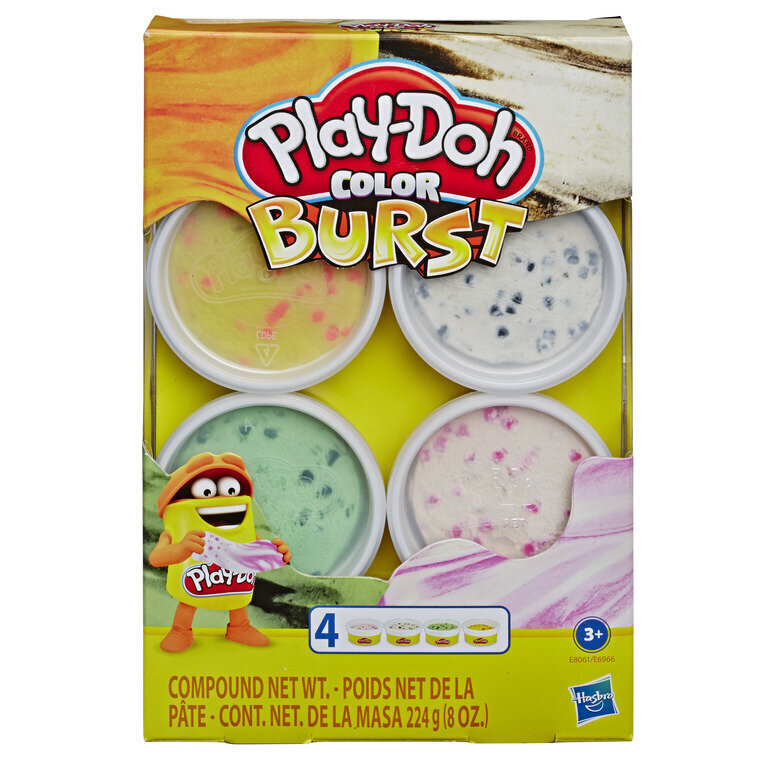 Plastilino rinkinys Play-Doh Color Burst, 4 x 56 g цена и информация | Lavinamieji žaislai | pigu.lt