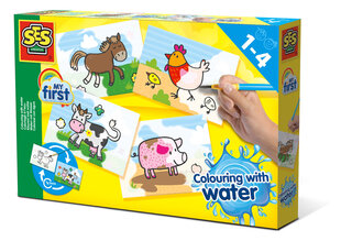 Kūrybinis rinkinys SES My first colouring with water - Ūkio gyvūnai kaina ir informacija | Lavinamieji žaislai | pigu.lt