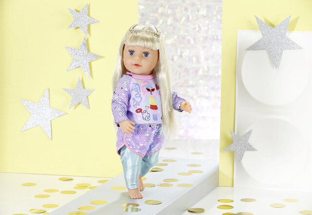Stilingi drabužėliai lėlei Zapf Baby Born, violetinė kaina ir informacija | Žaislai mergaitėms | pigu.lt