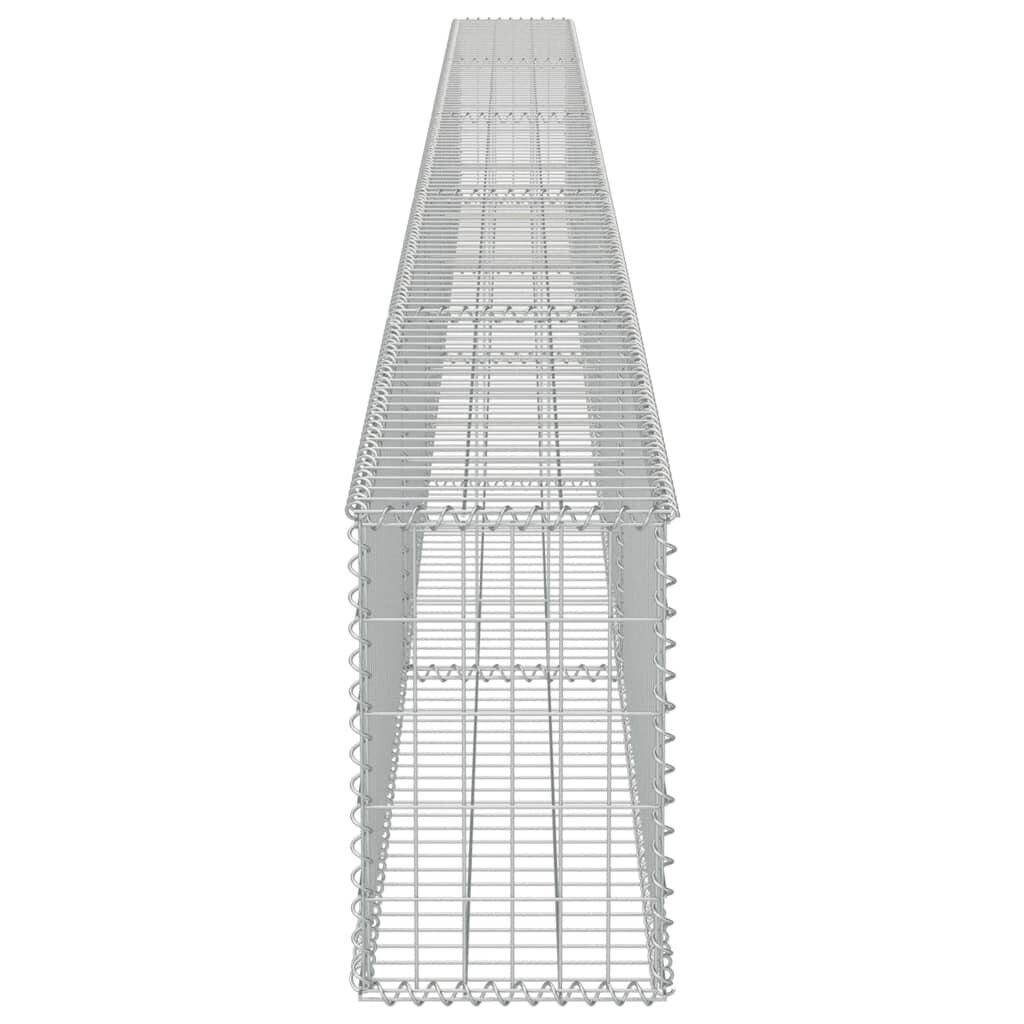 Gabiono siena su dangčiu, 600x30x50 cm, galvanizuotas plienas kaina ir informacija | Tvoros ir jų priedai | pigu.lt