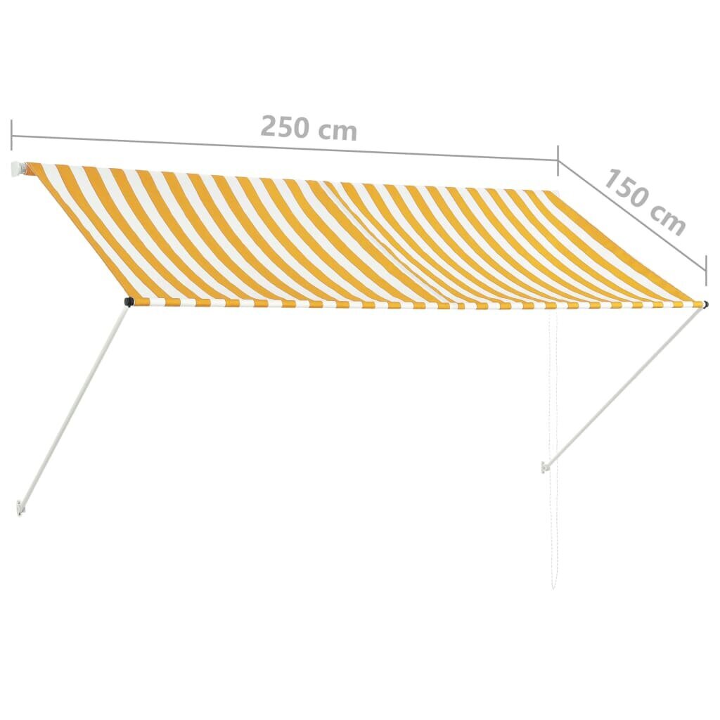 Ištraukiama markizė, 250x150 cm, įvairiaspalvė kaina ir informacija | Skėčiai, markizės, stovai | pigu.lt