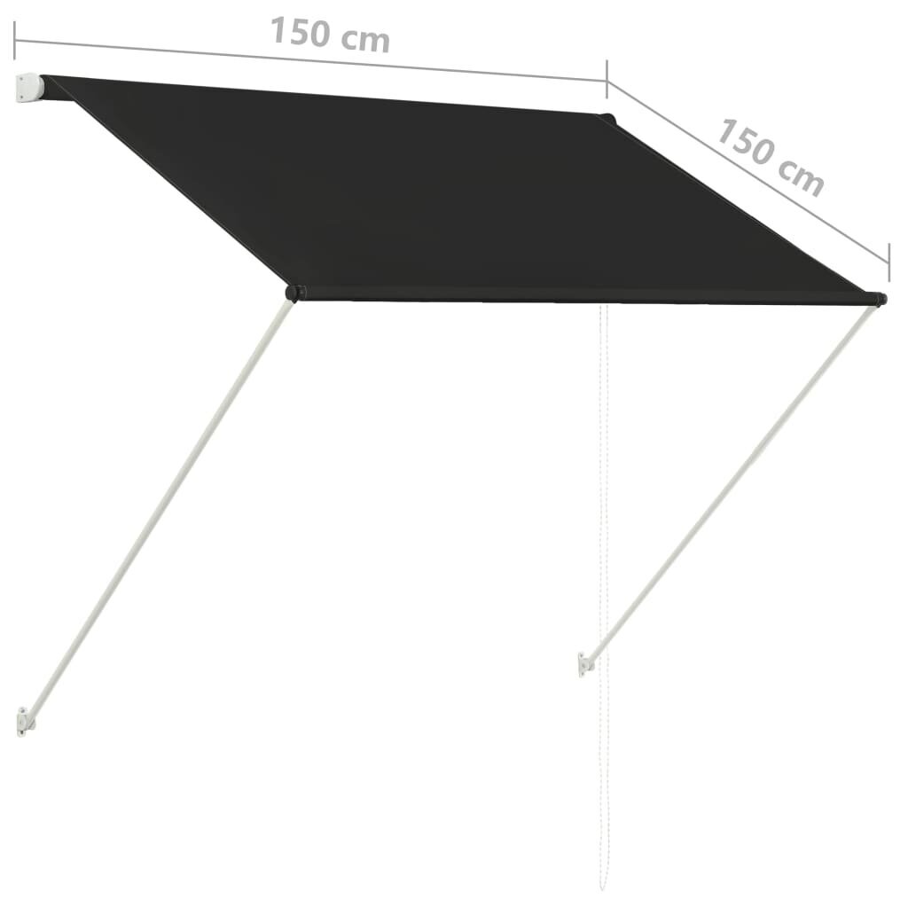 Ištraukiama markizė, 150x150cm, pilka цена и информация | Skėčiai, markizės, stovai | pigu.lt