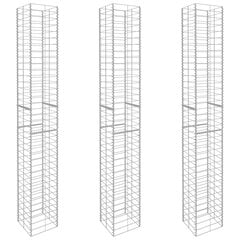 Gabionų krepšiai VisaXL, 3 vnt., 25x25x197 cm, galvanizuotas plienas цена и информация | Заборы и принадлежности к ним | pigu.lt