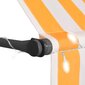 Rankinė ištraukiama markizė su LED, balta ir oranžinė, 250cm kaina ir informacija | Skėčiai, markizės, stovai | pigu.lt