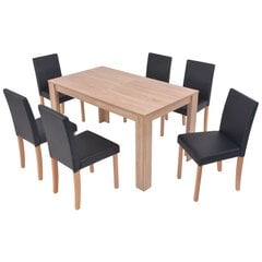 Valgomojo stalas ir kėdės,Vida XL, juoda цена и информация | Комплекты мебели для столовой | pigu.lt