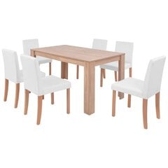 Valgomojo baldų komplektas, Vida XL, 140X140X75, baltas цена и информация | Комплекты мебели для столовой | pigu.lt