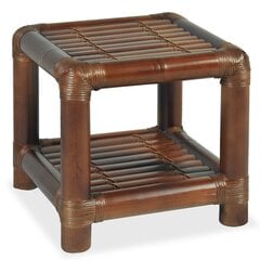 Naktinis staliukas, 40x40x40 cm, bambukas, tamsiai rudas kaina ir informacija | Spintelės prie lovos | pigu.lt
