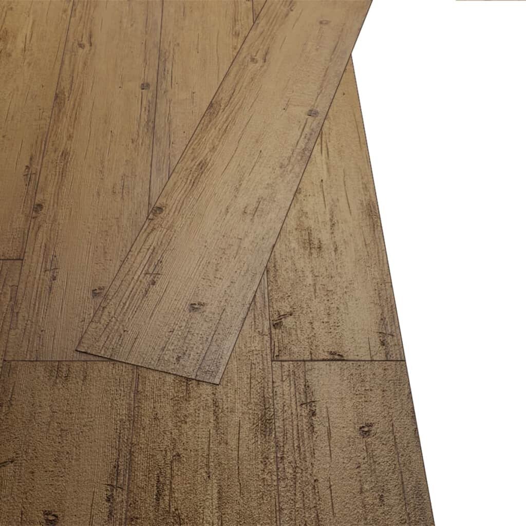 PVC grindų plokštės, prilipdomos, 36vnt, 5,02m², 2 mm, riešutm. цена и информация | Laminuotos grindys | pigu.lt