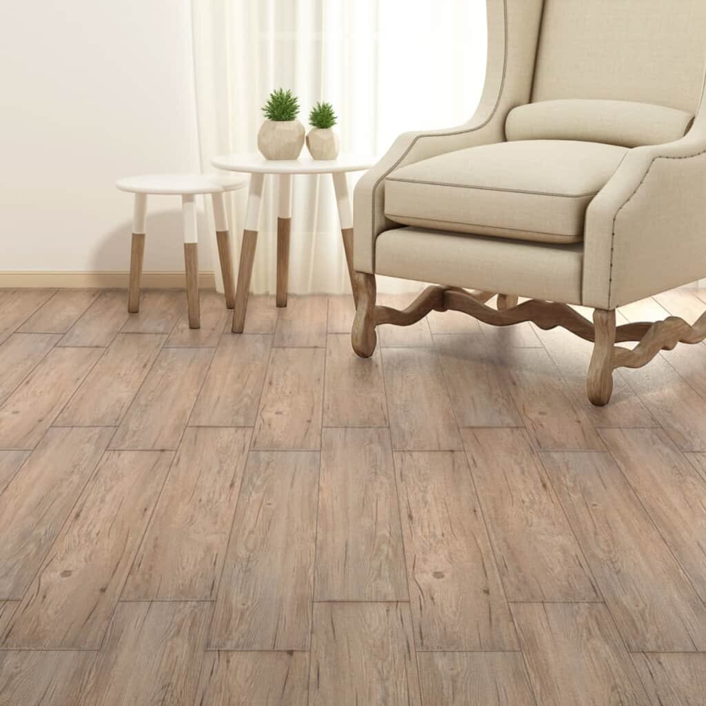 PVC grindų plokštės, prilipdomos, 5,02m², 2mm, ąžuolo ruda цена и информация | Laminuotos grindys | pigu.lt