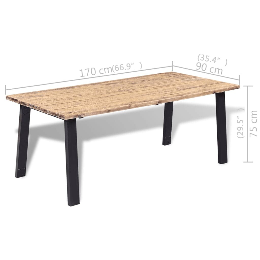 Stalas, 170x90cm, masyvi akacijos mediena kaina ir informacija | Virtuvės ir valgomojo stalai, staliukai | pigu.lt