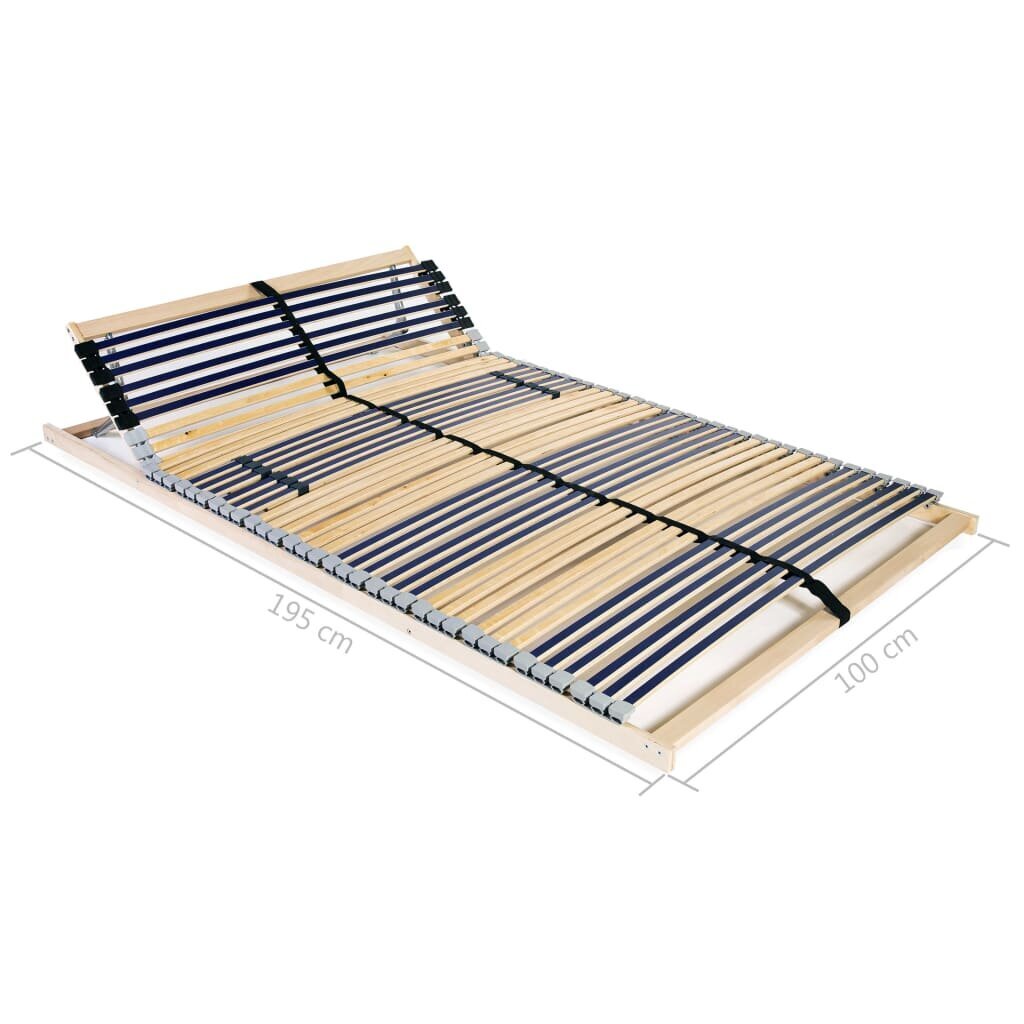 Grotelės lovai su 42 lentjuostėmis ir 7 zonomis, 100x200cm, mėlynos kaina ir informacija | Lovų grotelės | pigu.lt