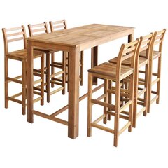Baro baldų komplektas, 7 dalių, Vida XL, rudas цена и информация | Комплекты мебели для столовой | pigu.lt