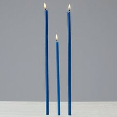25 vnt. Bičių vaško žvakių mėlynos spalvos Danilovo No140, 72 g. kaina ir informacija | Bažnytinės žvakės, žvakidės | pigu.lt