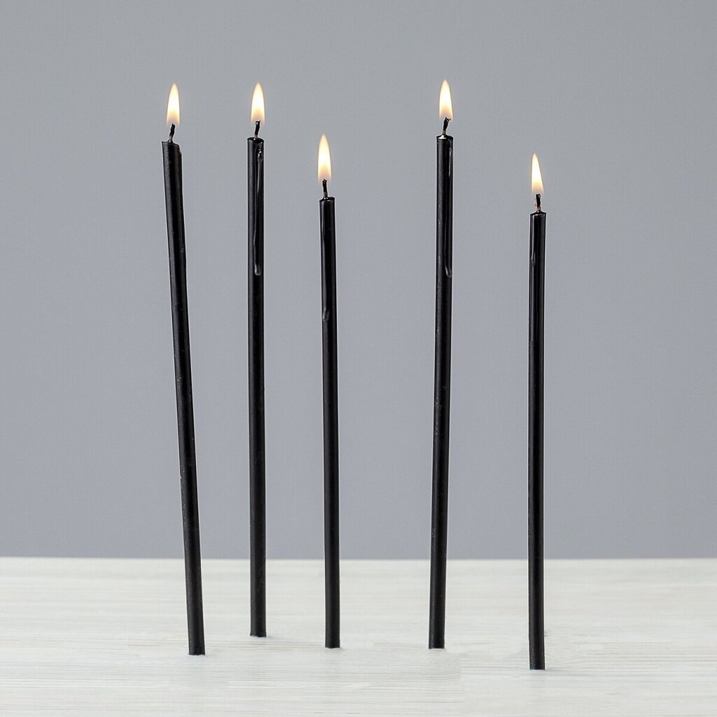 50 vnt. Bičių vaško žvakių juodos spalvos Danilovo No80, 250 g. kaina ir informacija | Bažnytinės žvakės, žvakidės | pigu.lt